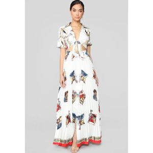 Pleats To Meet You Maxi Dress - White/Multi